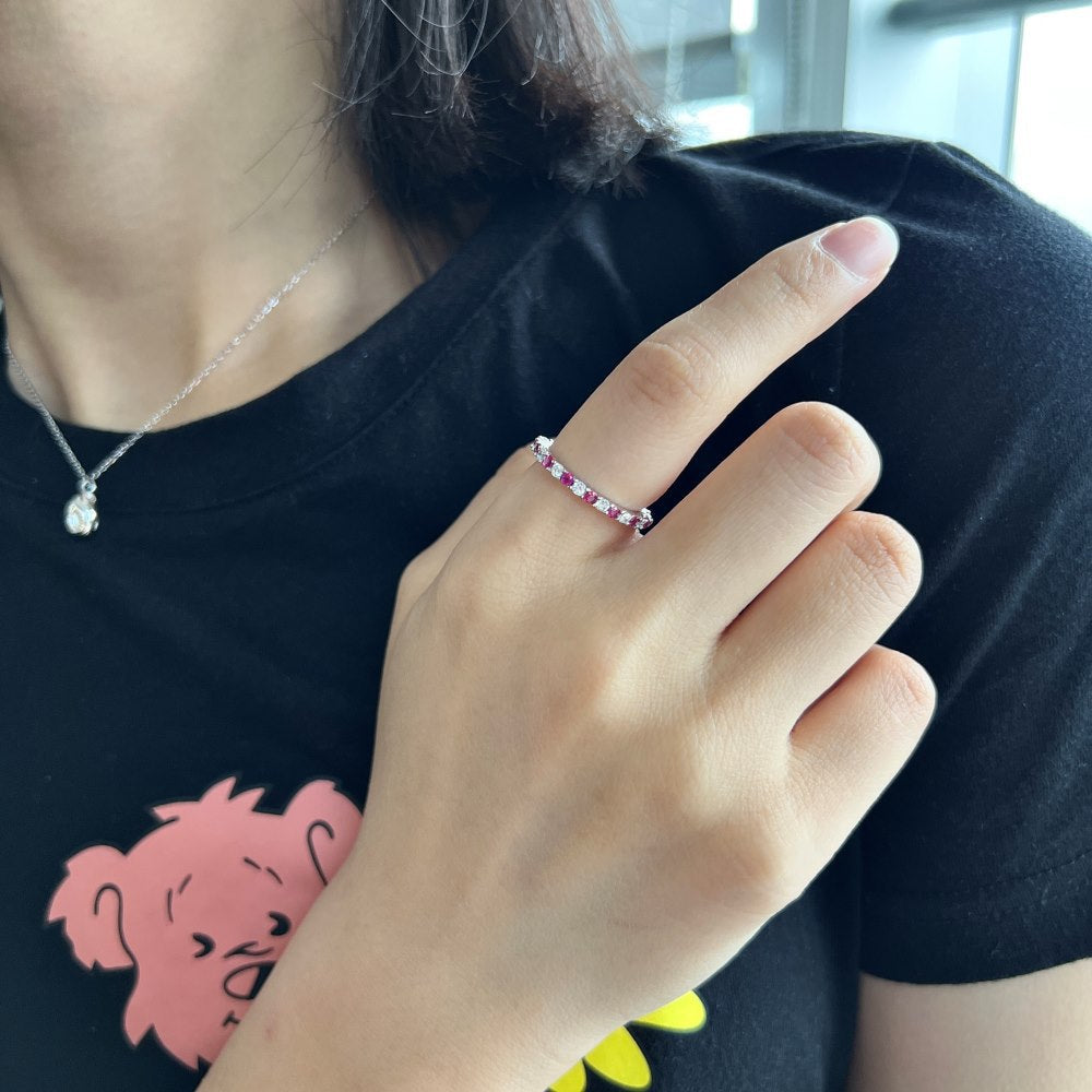 Real 925 Sterling Silver Sparkling Cocktail Ring