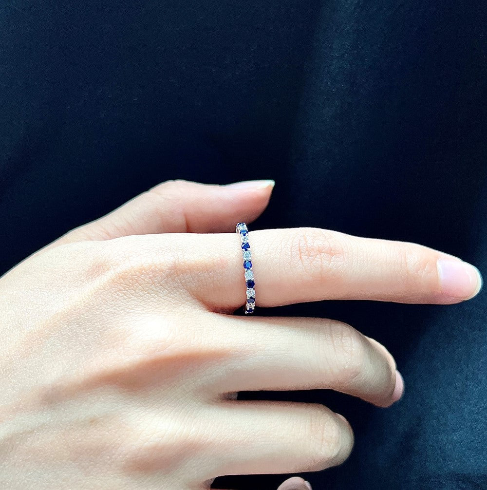 Real 925 Sterling Silver Sparkling Cocktail Ring