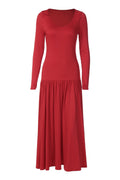 Long Sleeves Red Long Dress