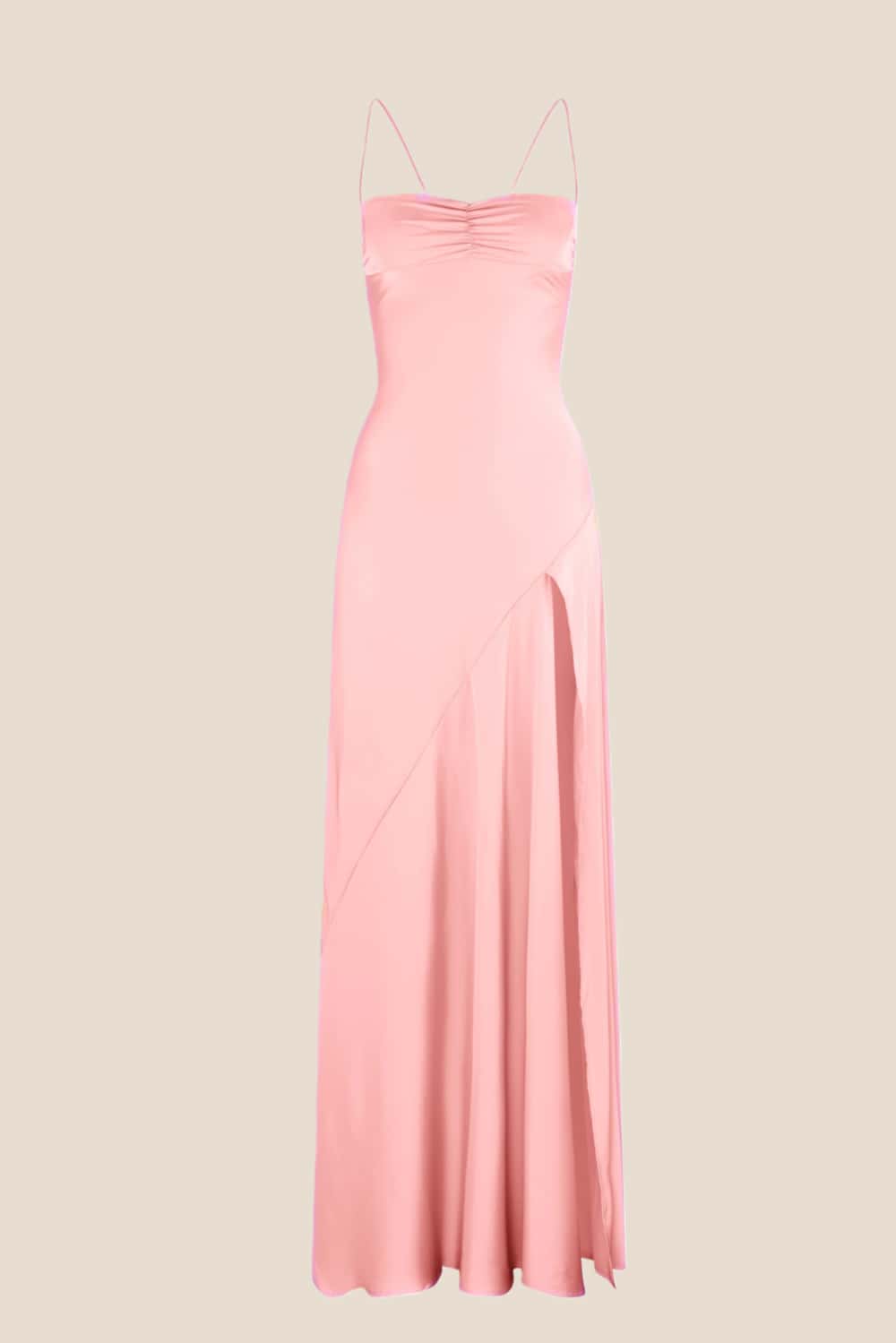 Spaghetti Straps Lilac Long Dress with Slit