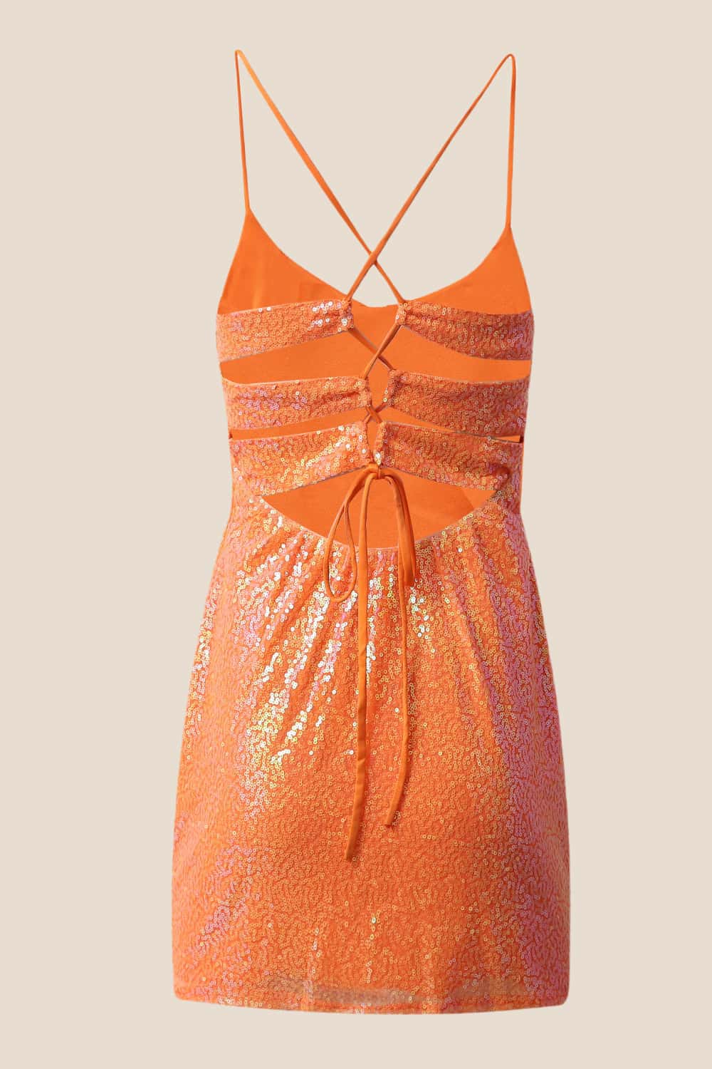 Purple Sequin Straps Tight Short Dress
