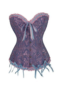 Purple Jacquard Ruffle Bustier Corset