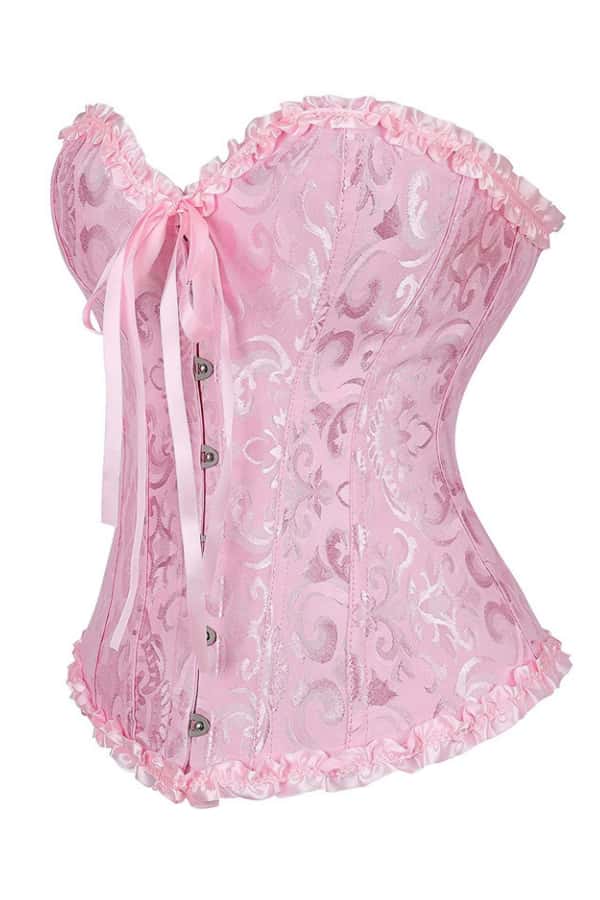 Purple Jacquard Ruffle Bustier Corset