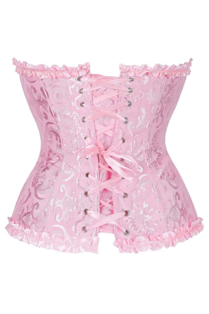 Purple Jacquard Ruffle Bustier Corset
