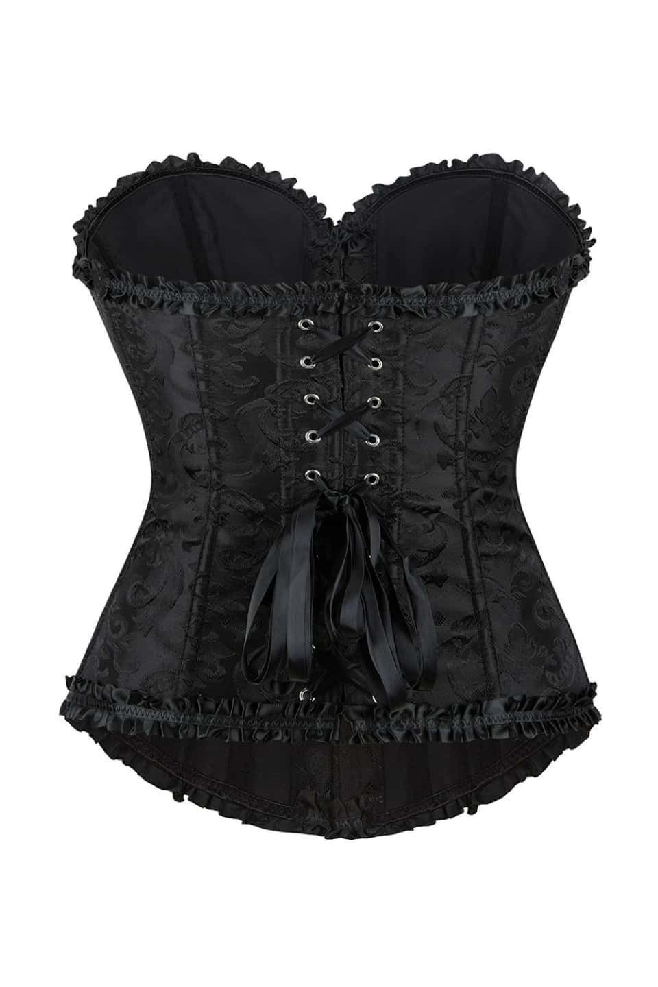 Purple Jacquard Ruffle Bustier Corset