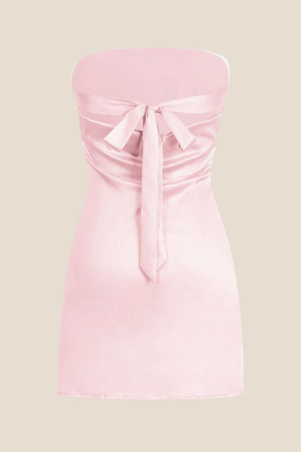 Strapless Blue Back Tie Short Dress