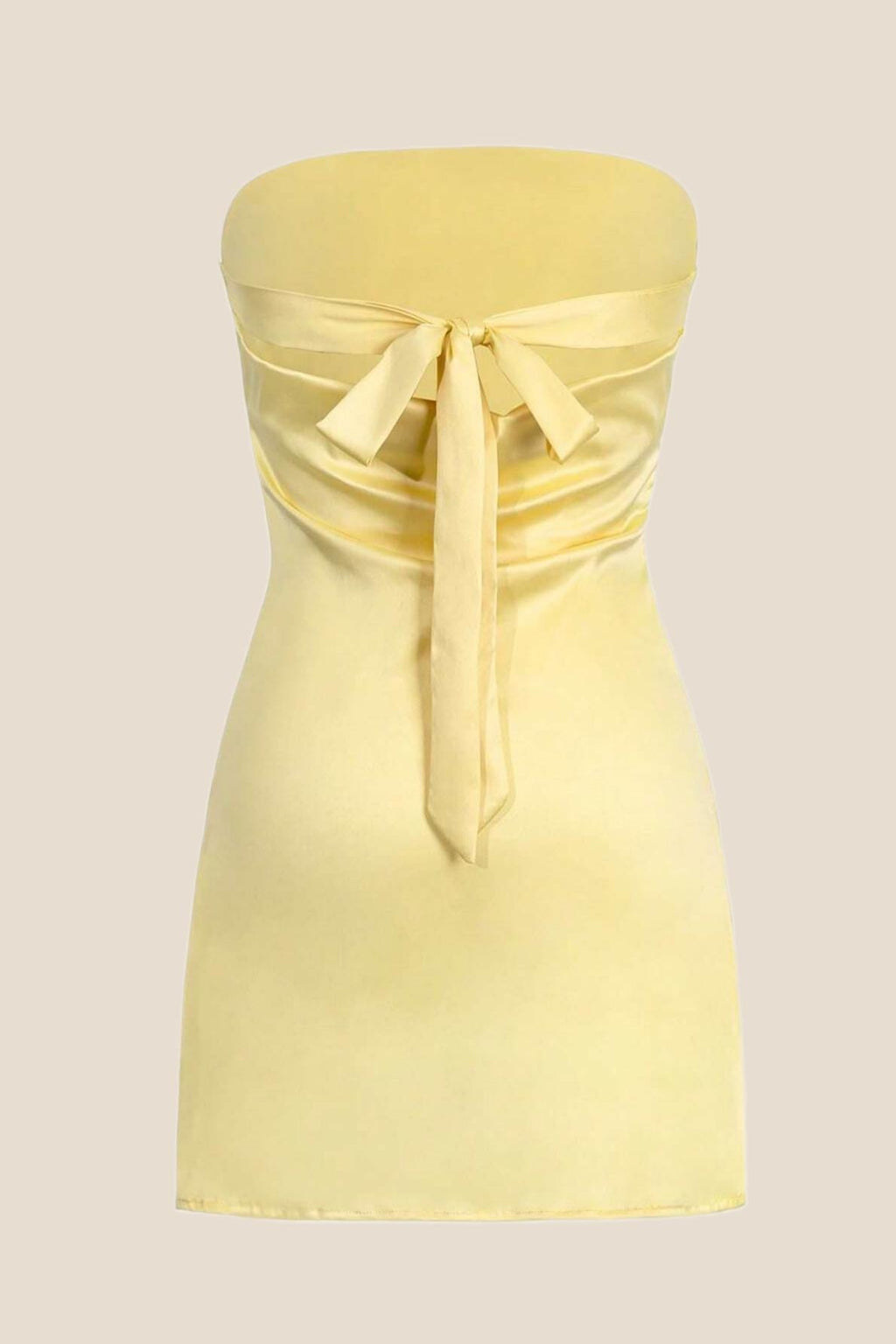 Strapless Blue Back Tie Short Dress