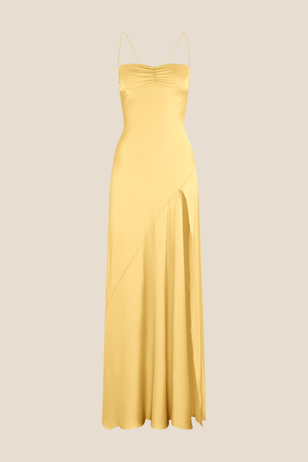 Spaghetti Straps Aqua Long Dress with Slit